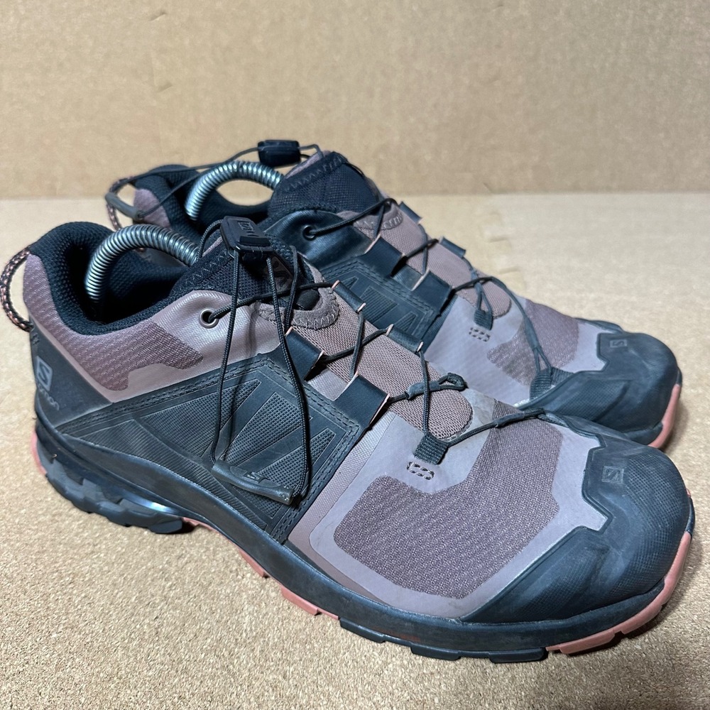 Salomon XA Wild Trail Running Shoes Womens 9.5 Plum Black 410418 Low Top Hiking